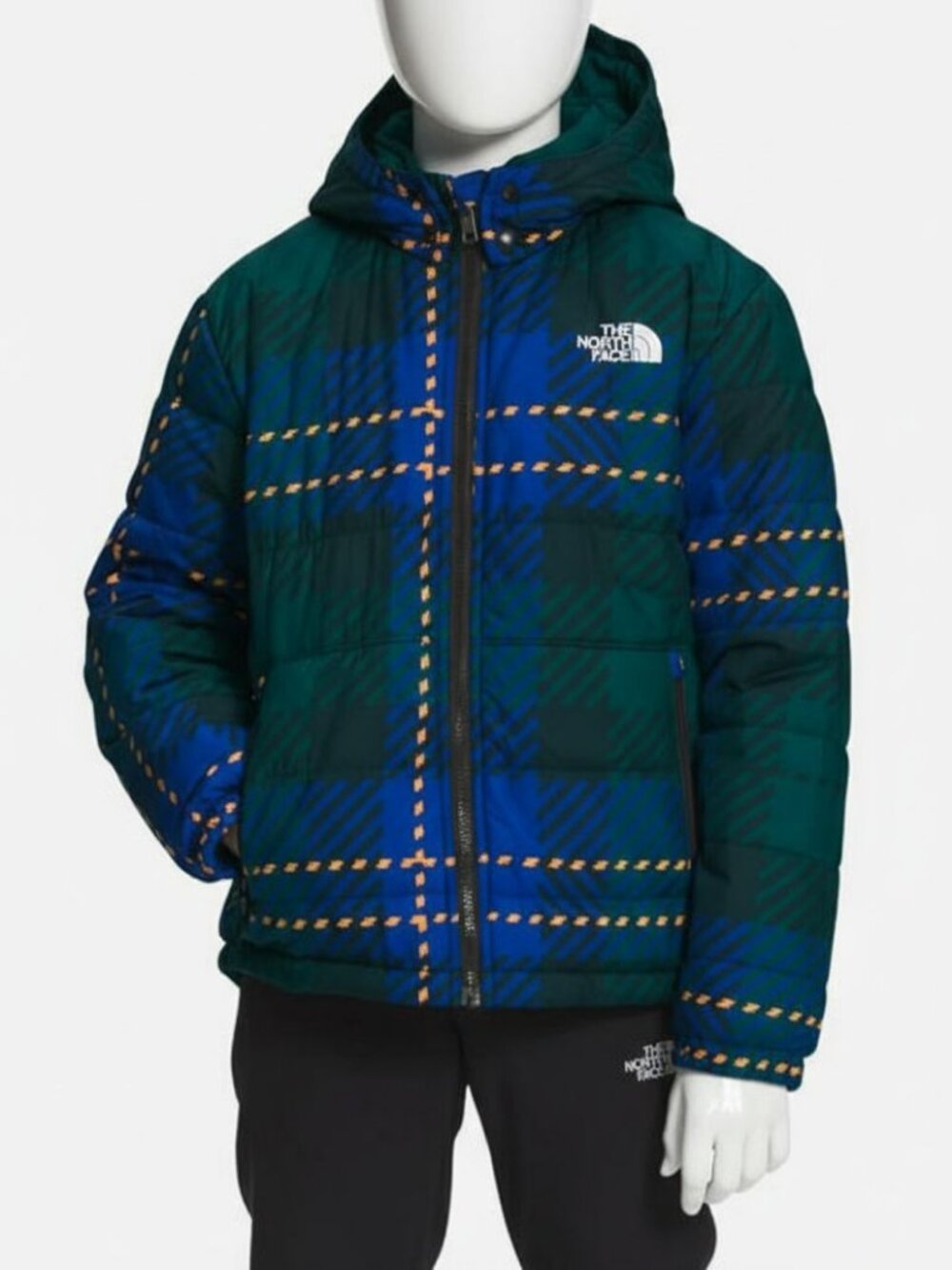 The North Face Boys Green Black Reversible Chimbo Hooded Jacket Size XL (14/16)